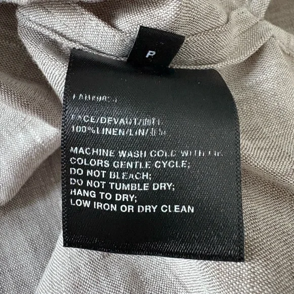 Lafayette 148 New York Taupe balloon-sleeve 100% Linen Top - Picture 10 of 10